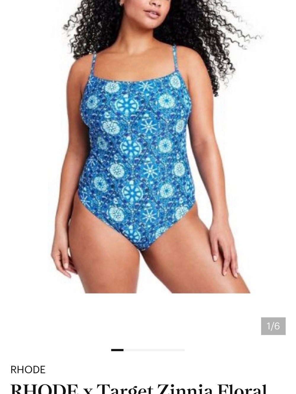 RHODE Blue Geometric-Print One-Piece Swimsuit - Picture 3 of 9